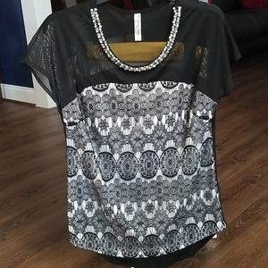 PerSeption Concept Lace and Jewels Top